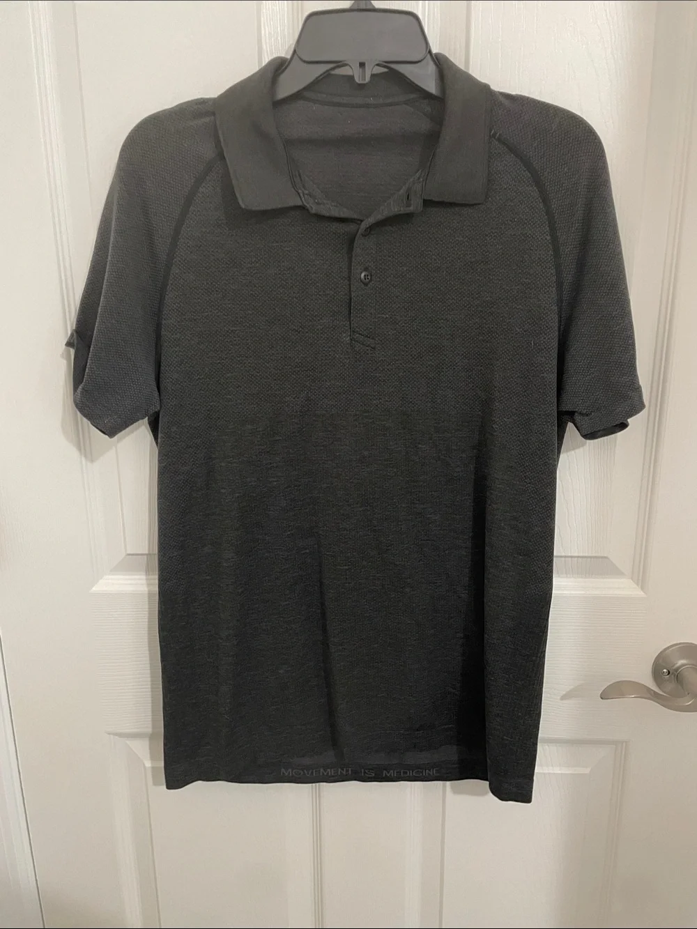 Lululemon Men's Dark Gray Polo Shirt - Classic Short Sleeve